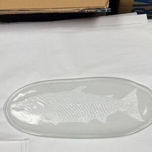 Clear Glass Fish serving platter